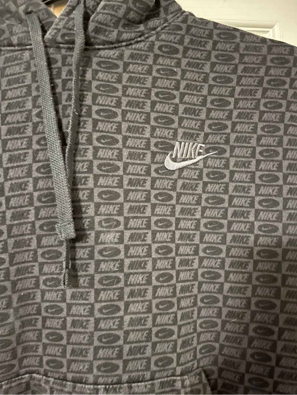 Nike Men's Gray All-Over Logo Turtleneck Sweatshirt